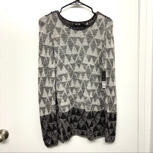 NWT Nic+Zoe Gray Triangle Knit Sweater Tunic S